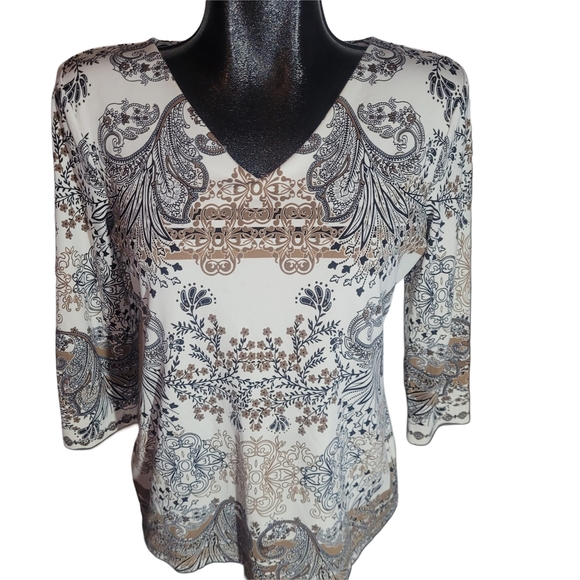 Charter Club Paisley Print Women's Top PM - Picture 1 of 6